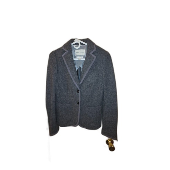 Banana Republic Jackets & Blazers - Banana Republic Gray Italian Fabric Blazer Jacket Grosgrain Trim Womens Size 2